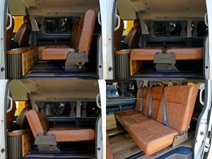 ハイエースワゴン内装架装　車中泊　　ベッド　キャンピングカー